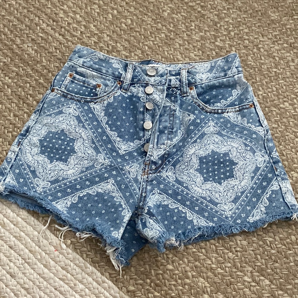 boho bandana button fly pacsun shorts